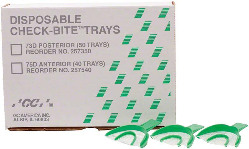 GC 257540 Check-Bite Disposable Dental Trays Anterior #75D 40/Pk GC 257540 Check-Bite Disposable Dental Trays Anterior #75D 40/Pk